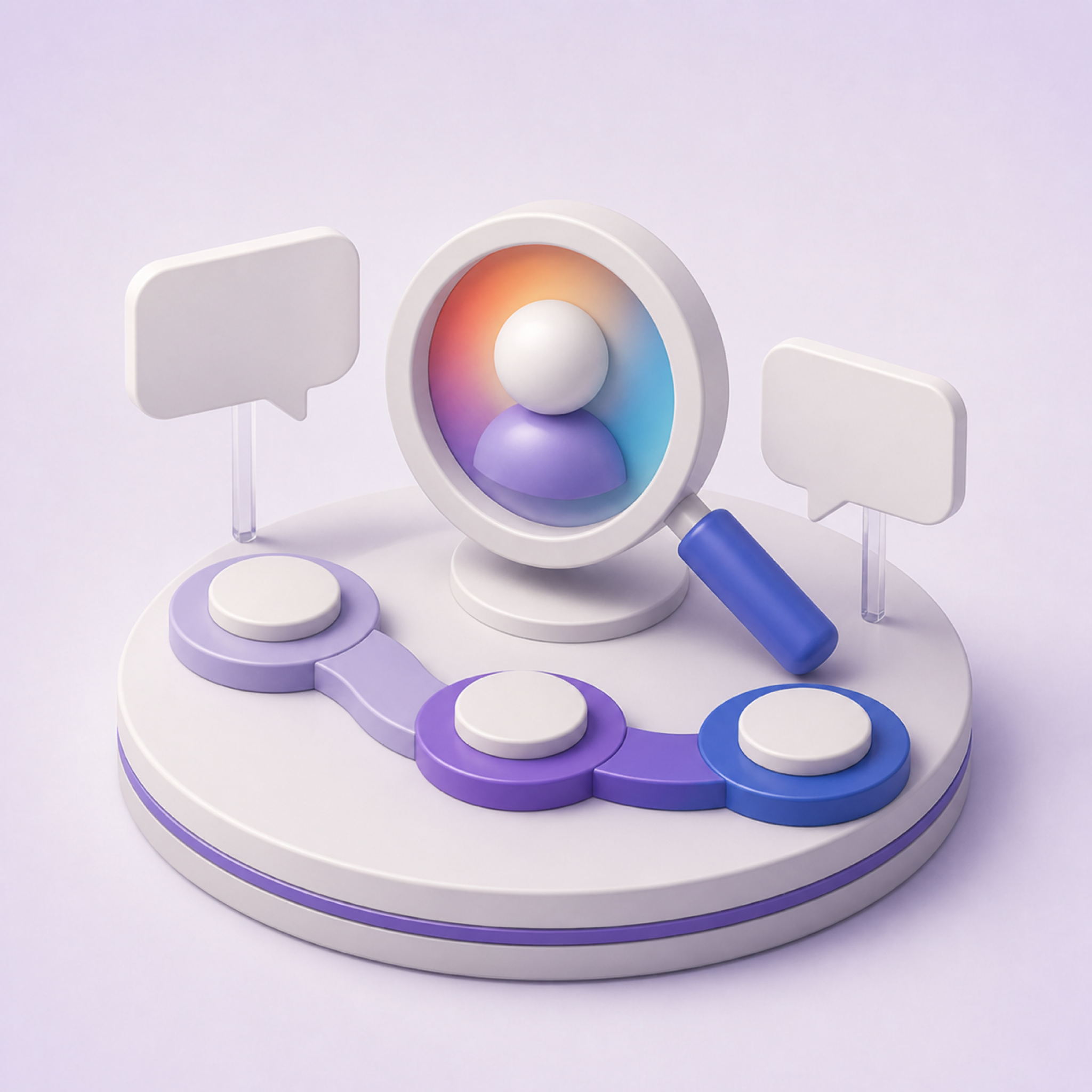 3D illustration representing Customer Research & CX AI tools