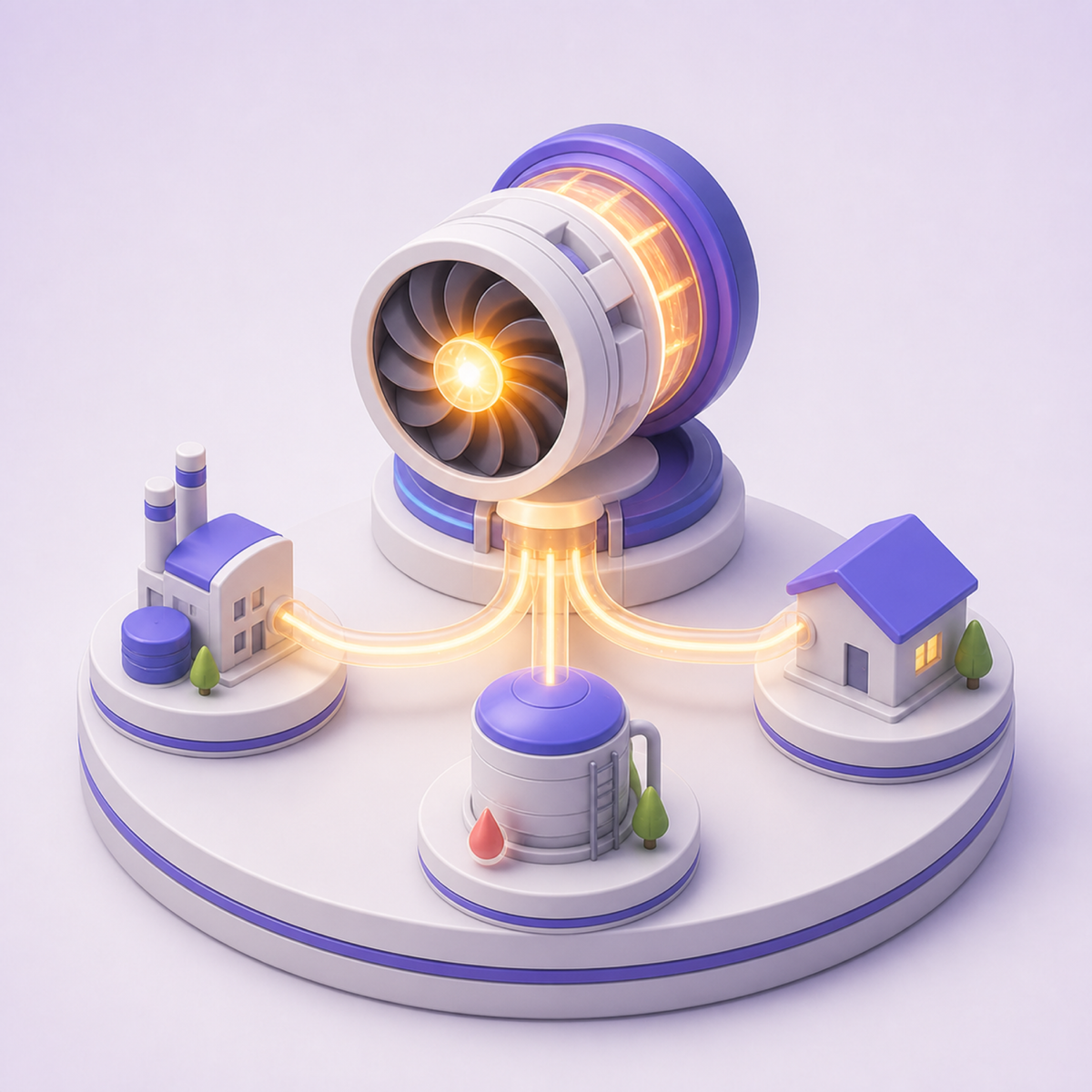 3D illustration representing Energy & Utilities AI tools