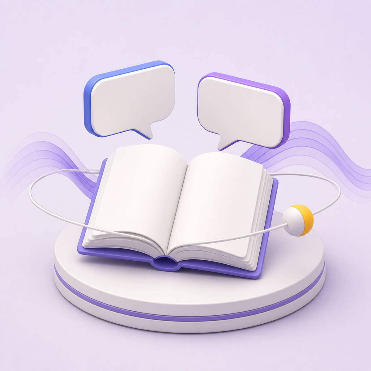 3D illustration representing Language Learning AI tools