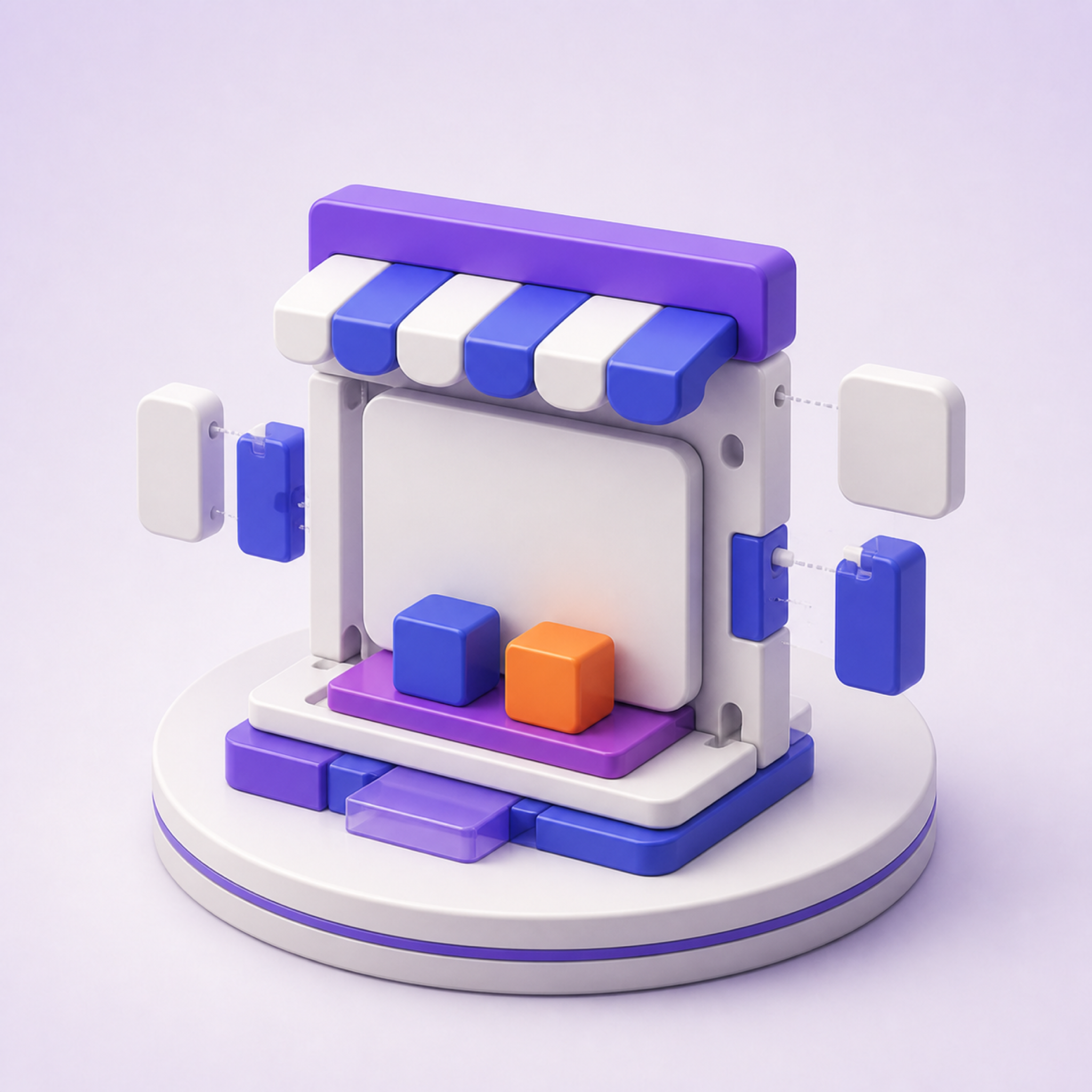 E-commerce & Websites — 3D illustration