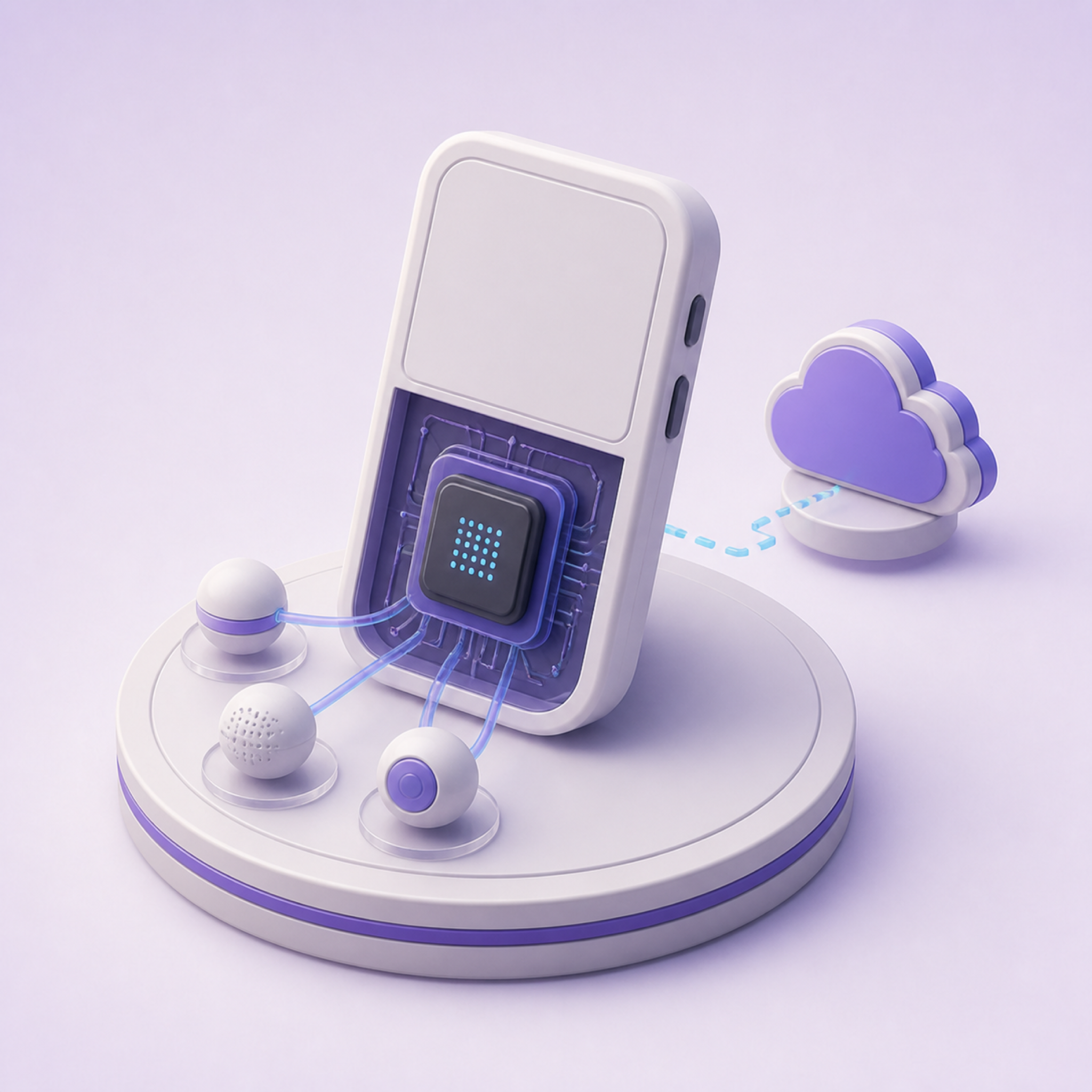 Edge & On-Device AI — 3D illustration
